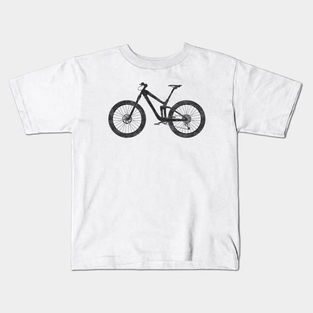 Mountain Bike Kids T-Shirt by TheWanderingFools